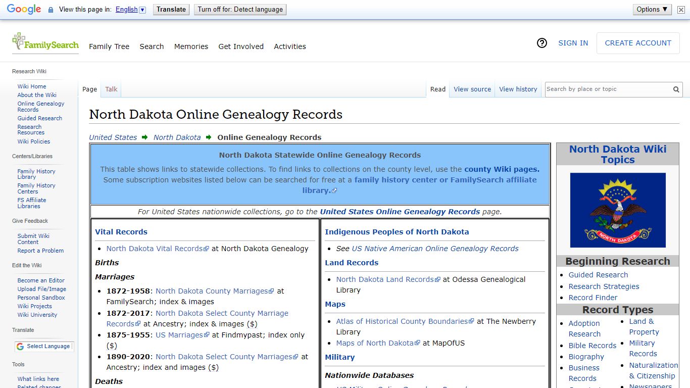 North Dakota Online Genealogy Records • FamilySearch